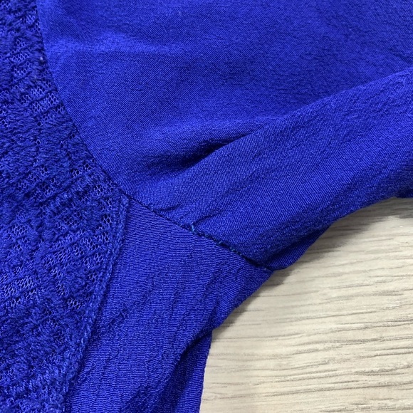 Anthropologie Meadow Rue Blue Salina Lace Long Sleeve Blouse - Picture 7 of 12